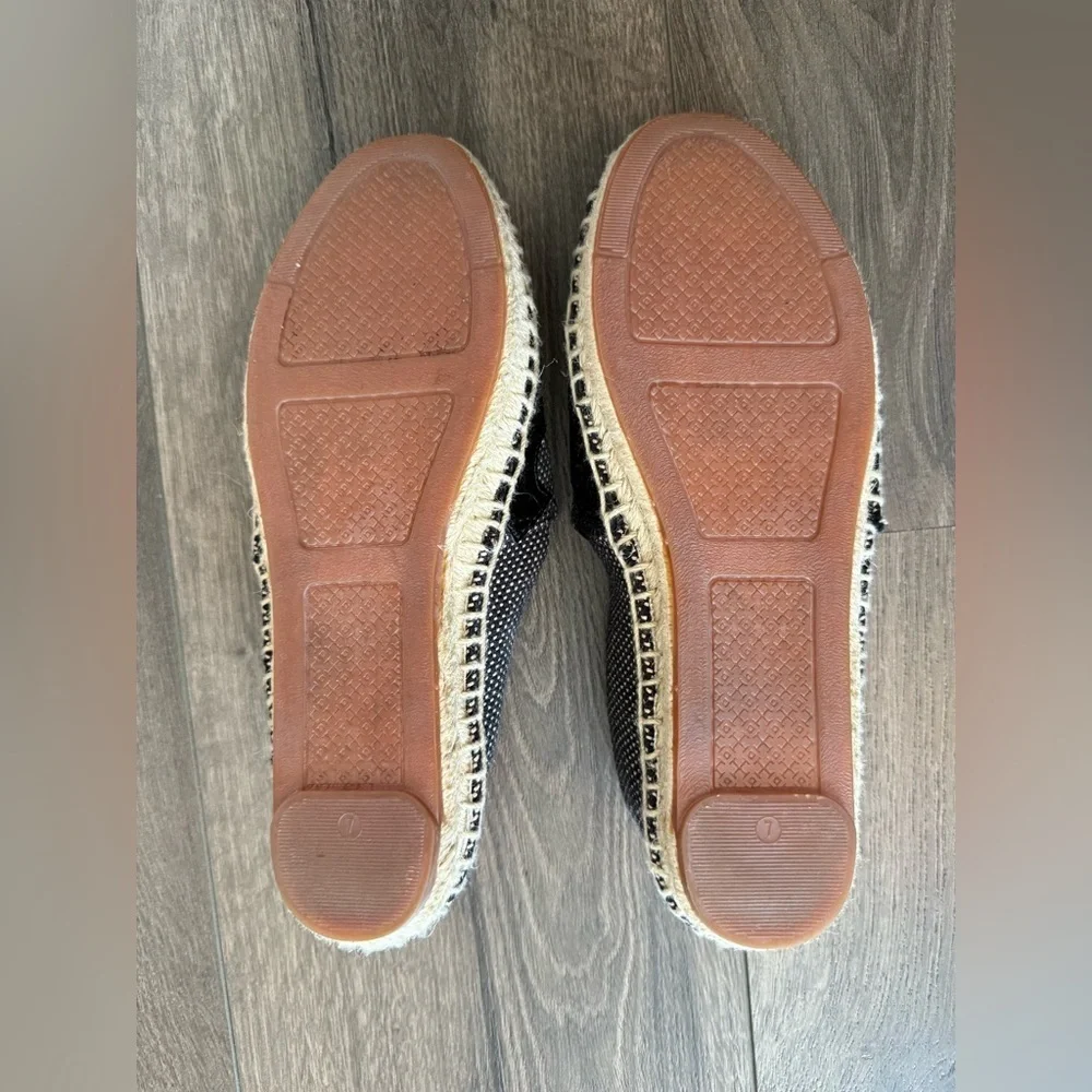 Tory Burch Lonnie espadrilles Flats Black tan Size 7